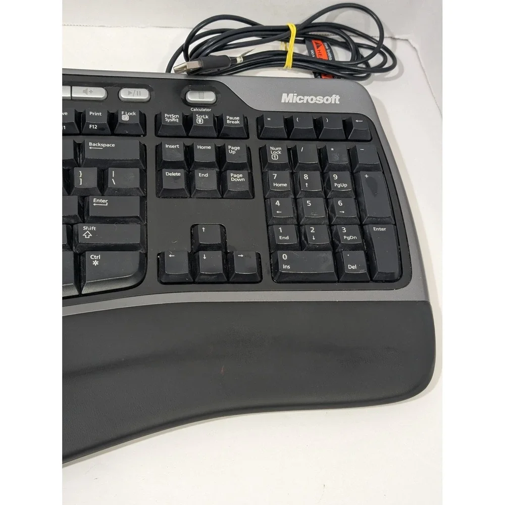 Microsoft Ergonomic Keyboard Black Good Wired USB 4000 v1.0 KU-0462